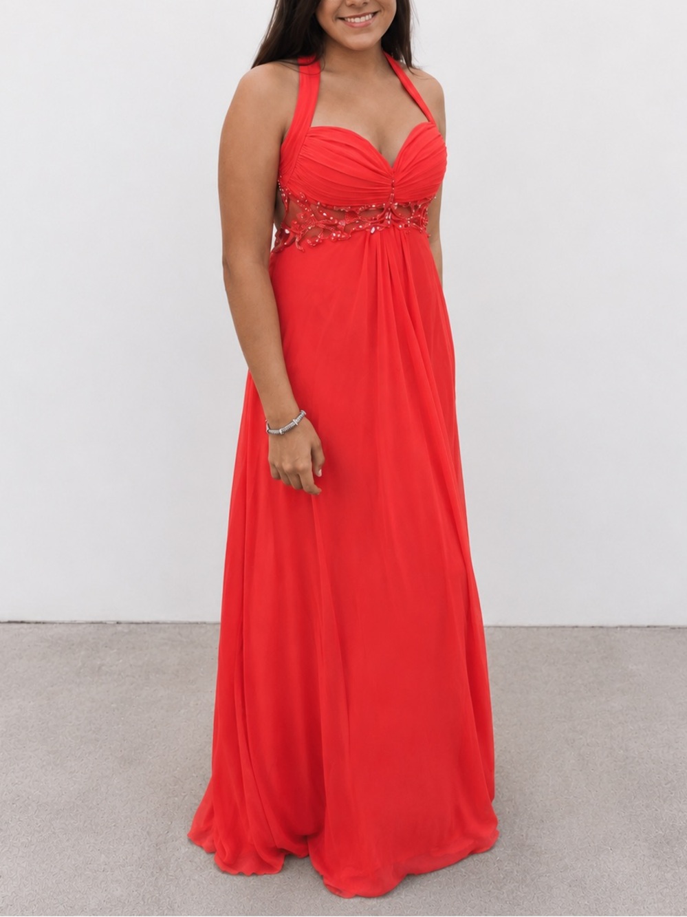 Cache Coral Beaded Formal Gown – Size 10